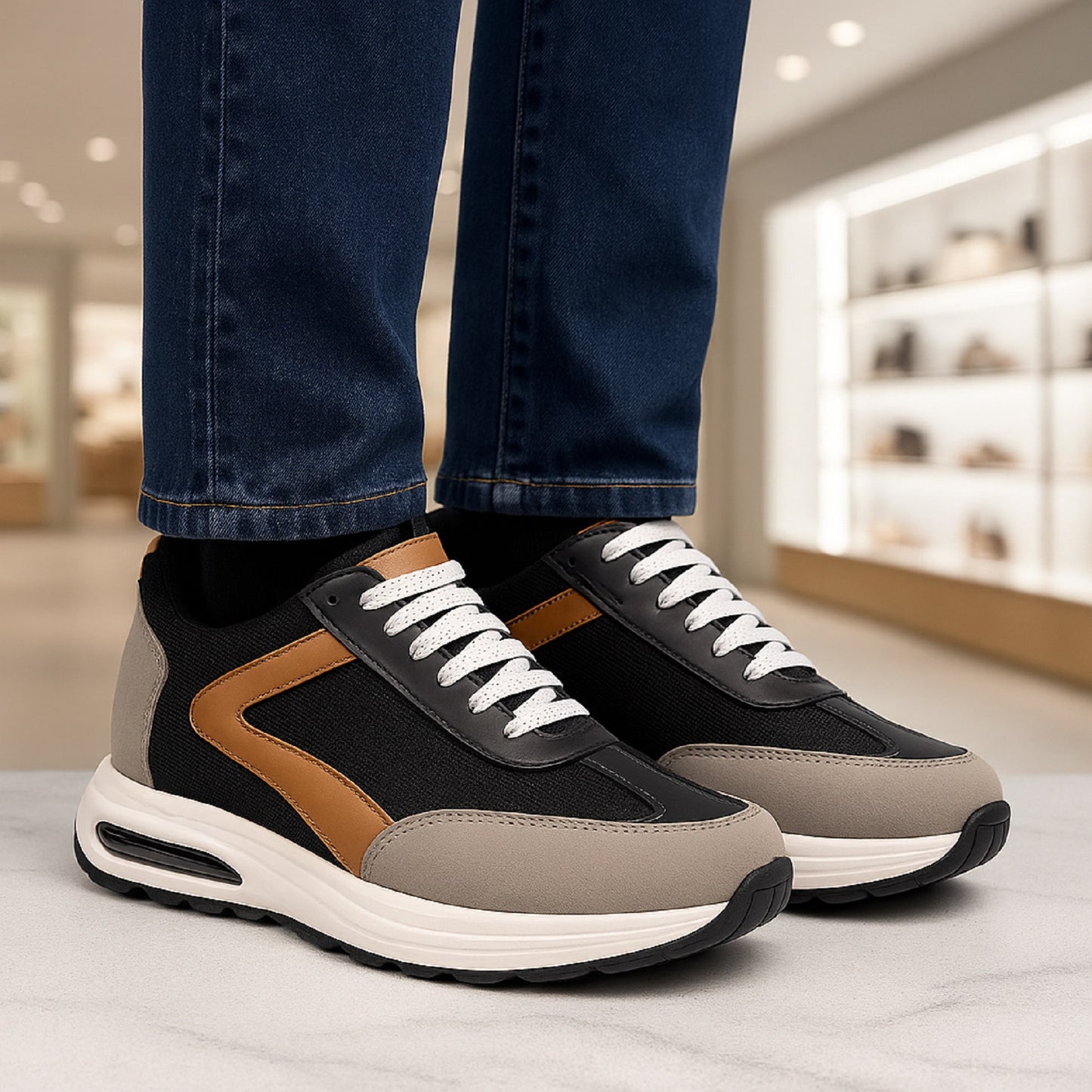 Bxxy Mens 9cm Height Increasing Sports Shoes Hidden Elevator Boost