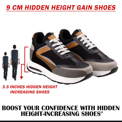 BXXY 9cm Elevator Sports Shoes for Men Boost Your Height Invisibly