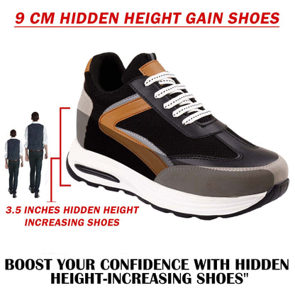 Bxxy Mens 9cm Height Increasing Sports Shoes Hidden Elevator Boost