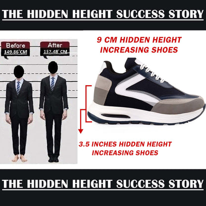 Bxxy Mens 9cm Height Increasing Sports Shoes Hidden Elevator Boost