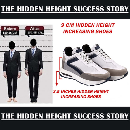 BXXY 9cm Elevator Sports Shoes for Men Boost Your Height Invisibly