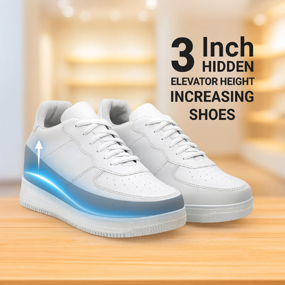 Bxxy Mens Stylish and Comfortable 3 Inch Invisible Lift Casual Shoes
