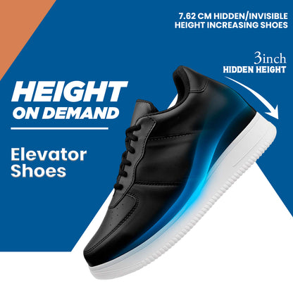 Bxxy Mens Stylish and Comfortable 3 Inch Invisible Lift Casual Shoes