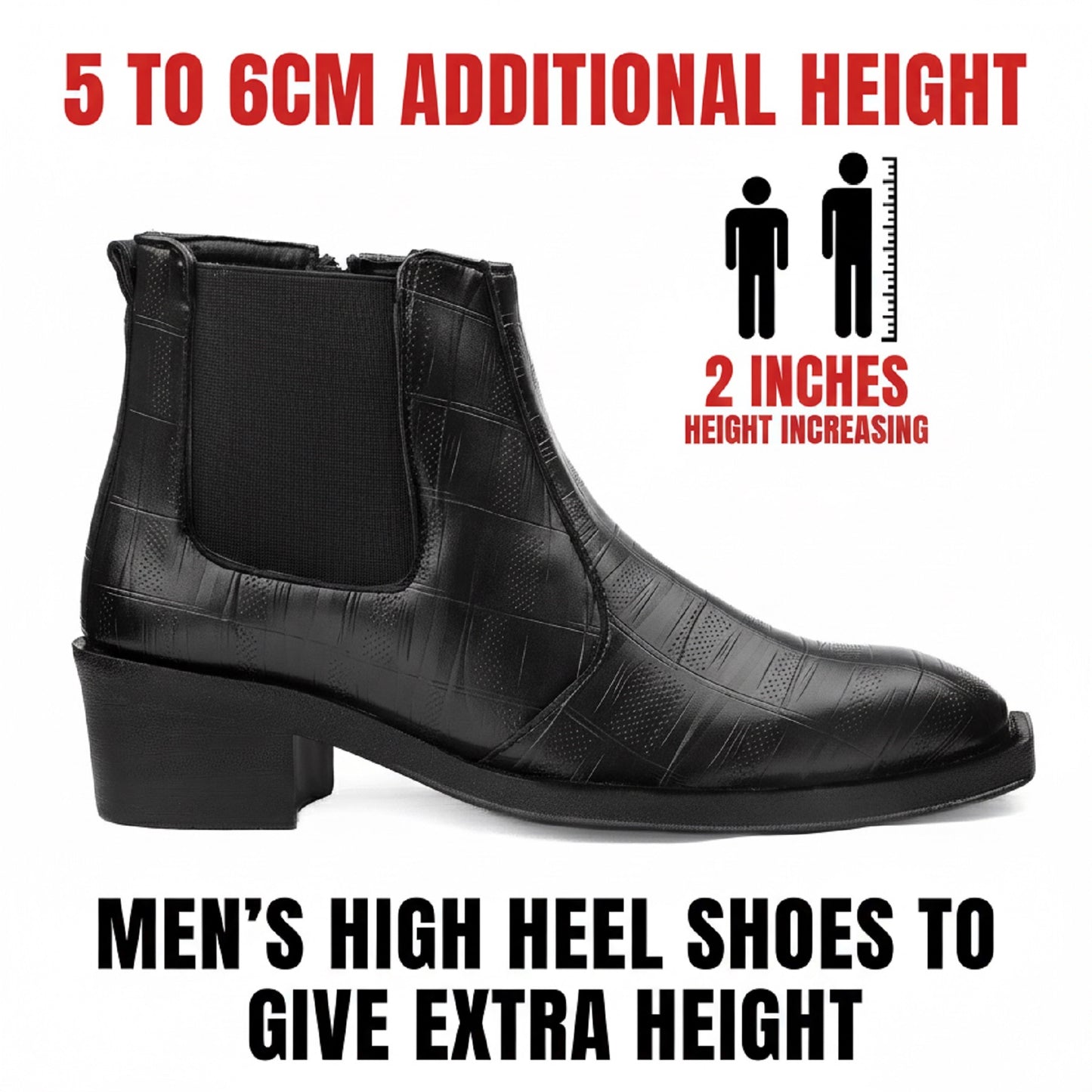 2-Inch Height Increasing Boots for Men | Hidden Lift, Premium Comfort