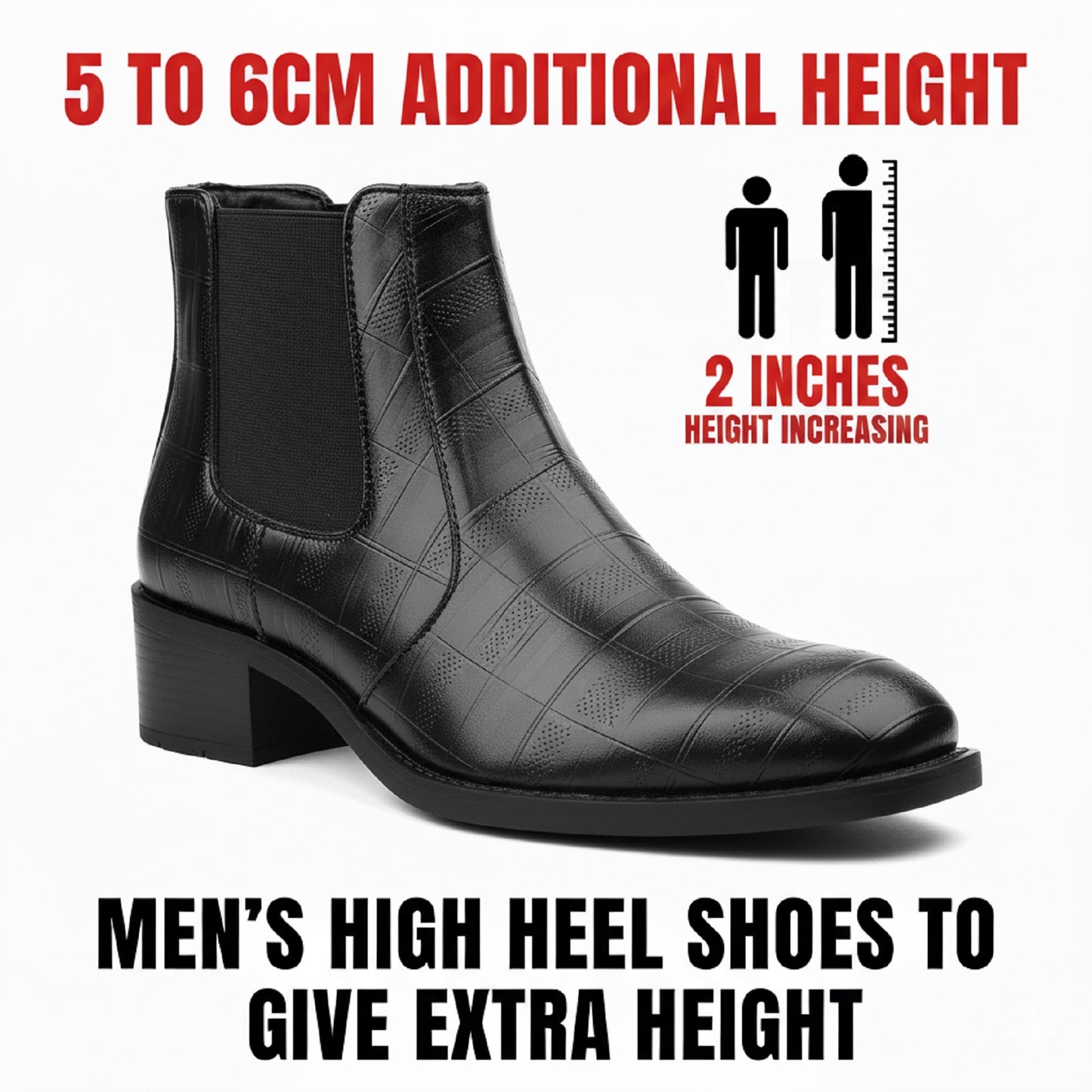 2-Inch Height Increasing Boots for Men | Hidden Lift, Premium Comfort