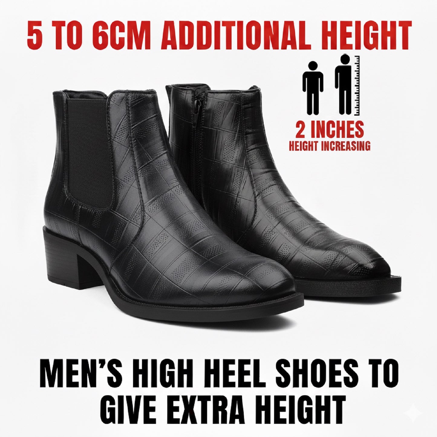 2-Inch Height Increasing Boots for Men | Hidden Lift, Premium Comfort