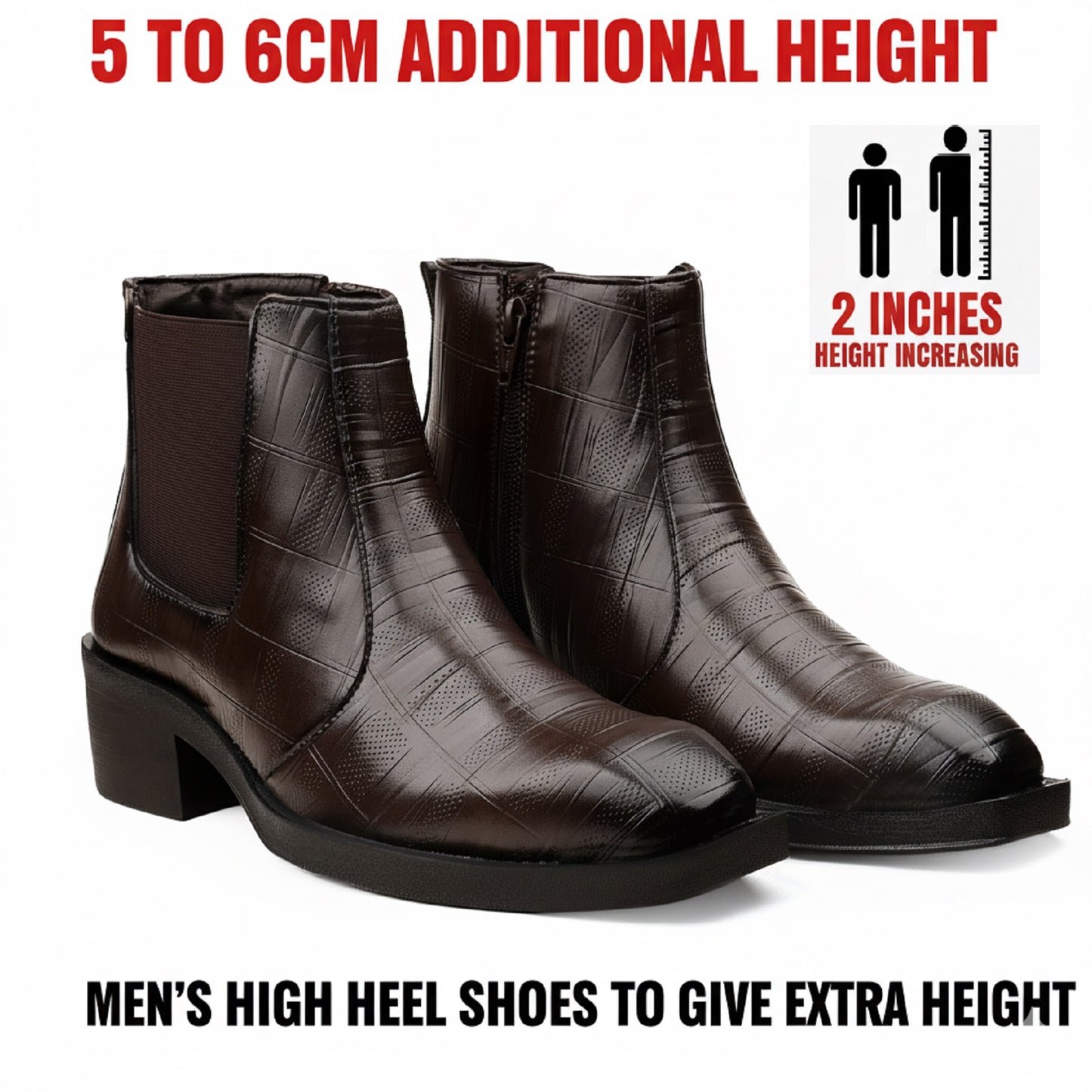 2-Inch Height Increasing Boots for Men | Hidden Lift, Premium Comfort