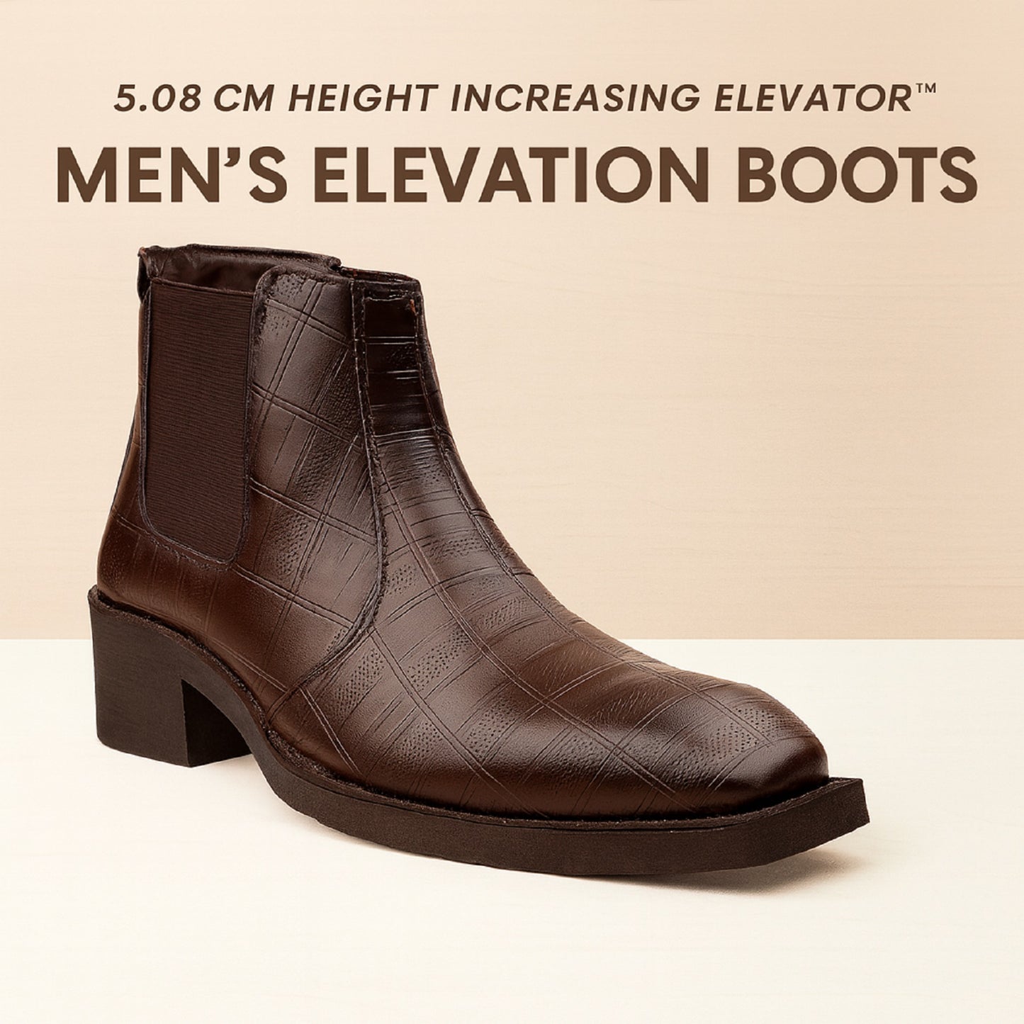 2-Inch Height Increasing Boots for Men | Hidden Lift, Premium Comfort