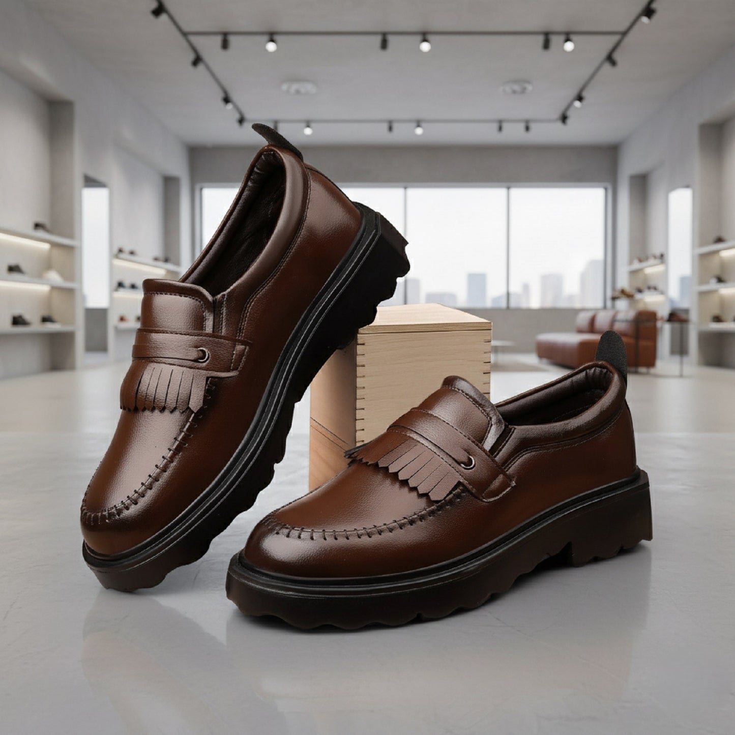 Men's Classic Tassel Loafers – Faux leatherSlip-On Dress Shoes