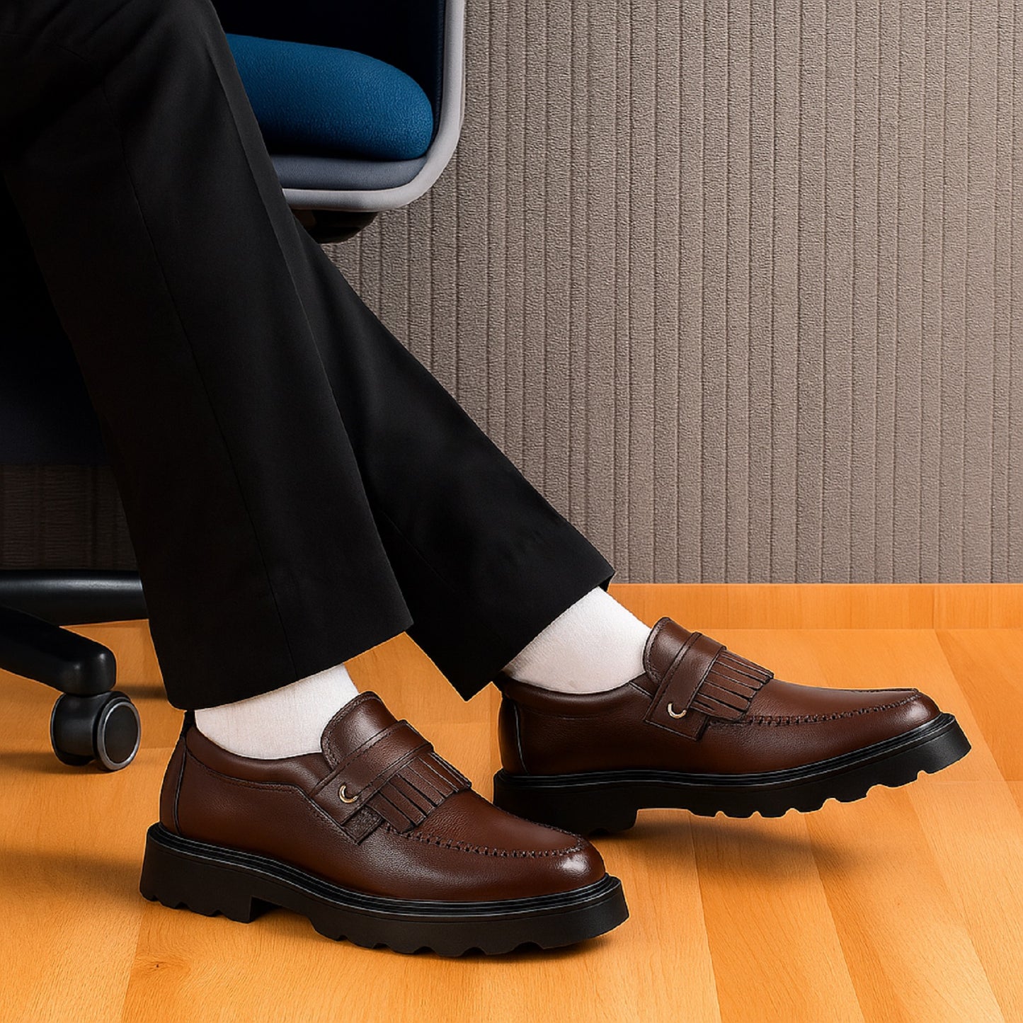 Everyday Black Formal Shoes – Comfortable Slip-On Style