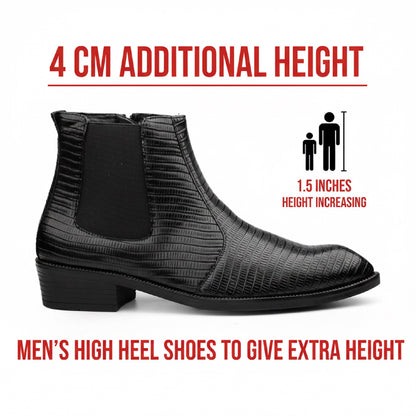 Classic Croc-Embossed Chelsea Boot for Modern Gentlemen