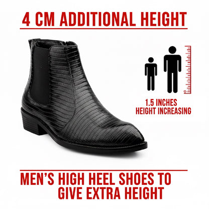 Classic Croc-Embossed Chelsea Boot for Modern Gentlemen