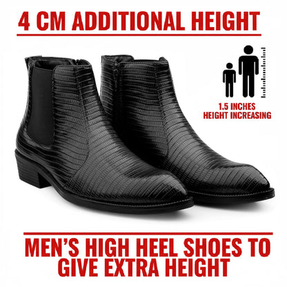 Classic Croc-Embossed Chelsea Boot for Modern Gentlemen