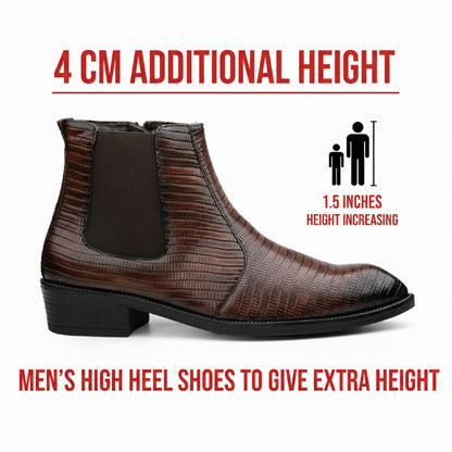 Classic Croc-Embossed Chelsea Boot for Modern Gentlemen