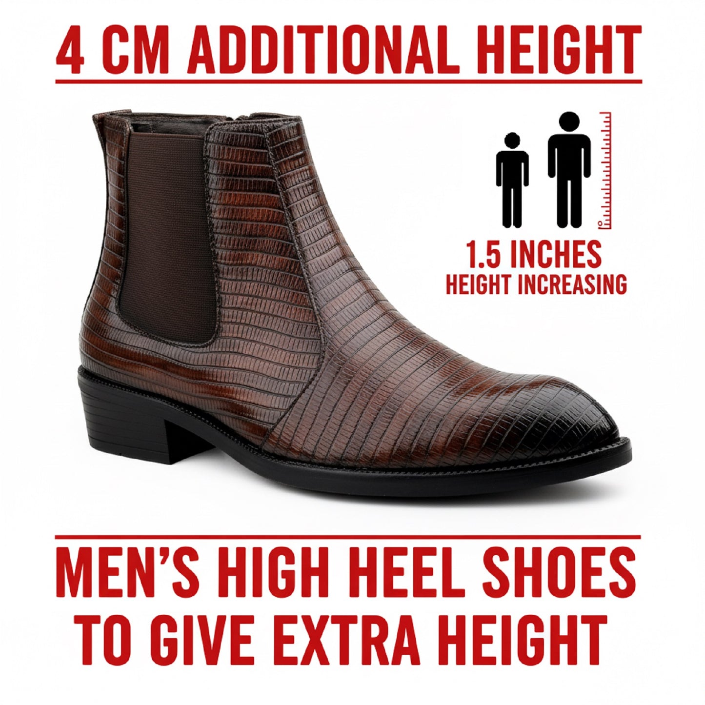 Classic Croc-Embossed Chelsea Boot for Modern Gentlemen
