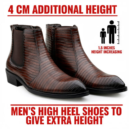 Classic Croc-Embossed Chelsea Boot for Modern Gentlemen