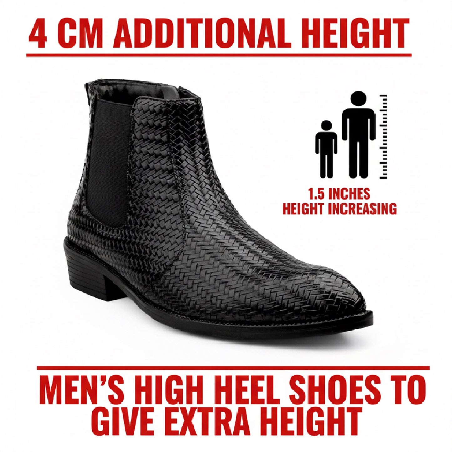 Height Increasing Chelsea Ankle Boots for Men