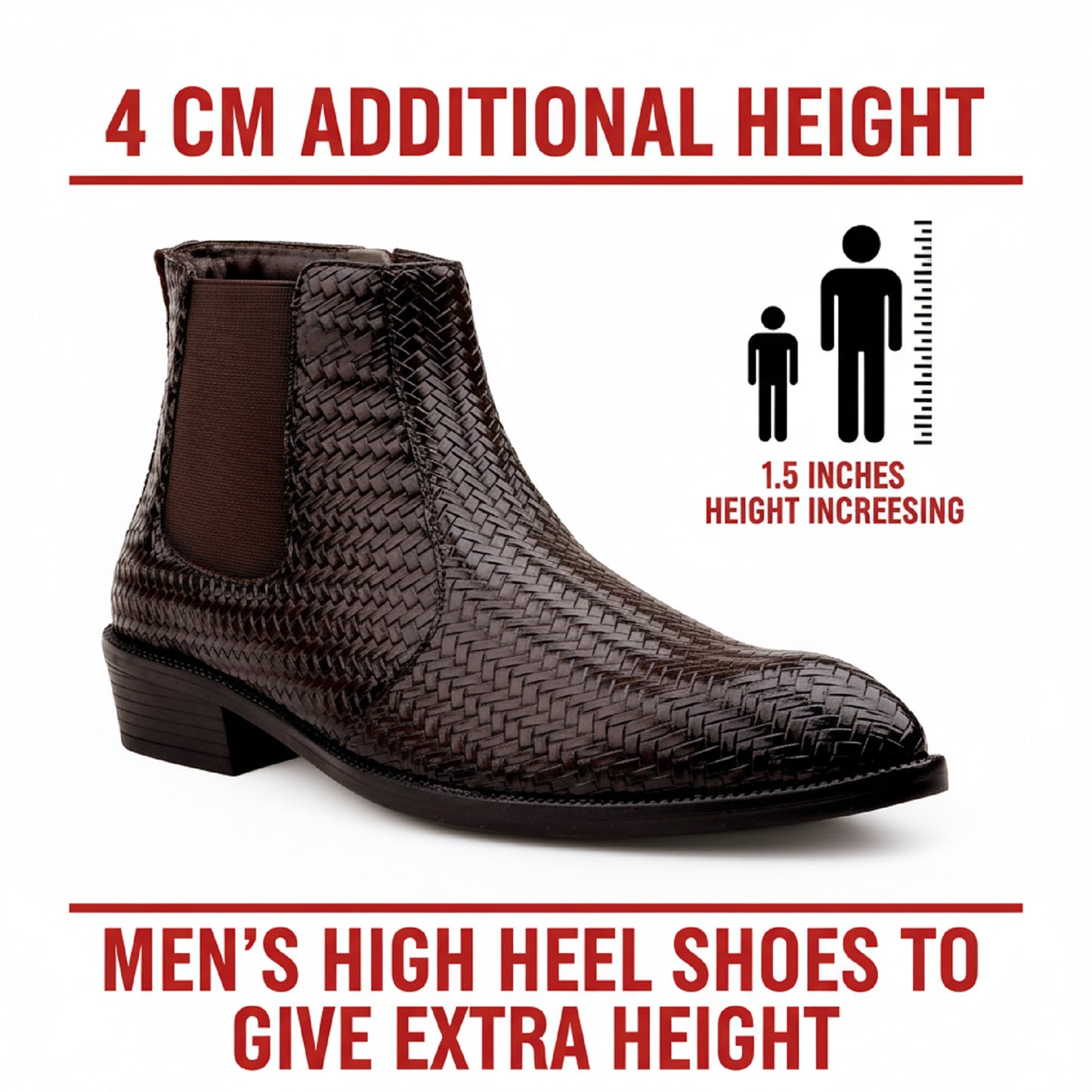 2 Inch Height Boots for Modern Men