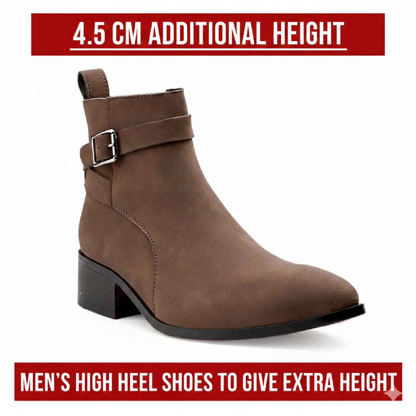 Height Boosting Men’s Boots – 4.5 CM Heel Fashion Ankle Shoes
