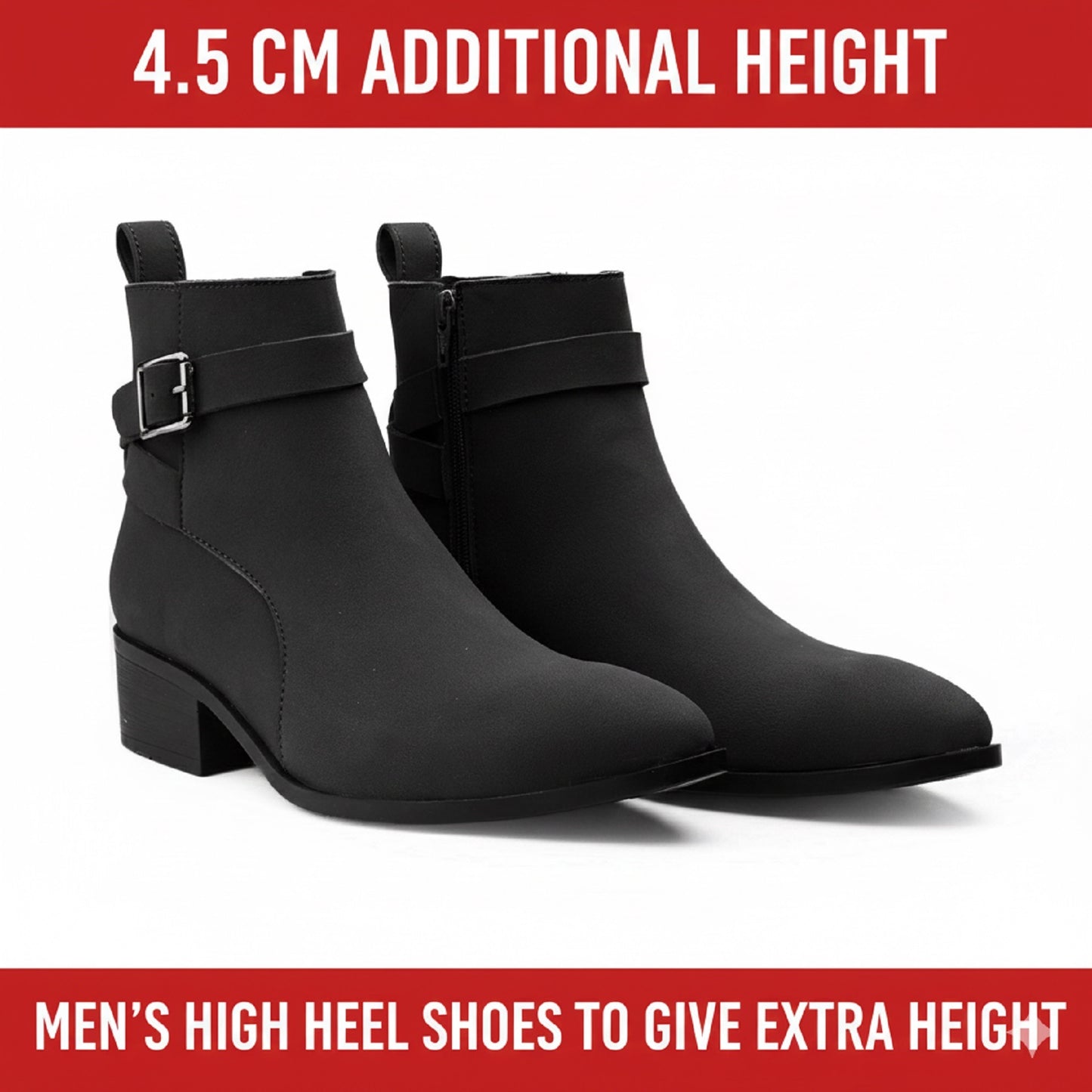 Height Boosting Men’s Boots – 4.5 CM Heel Fashion Ankle Shoes