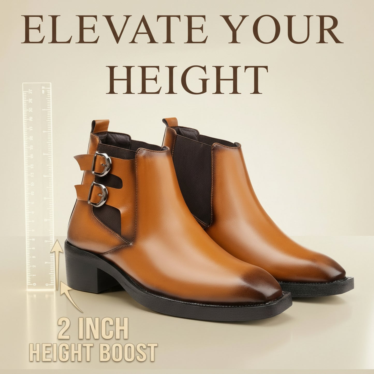 Men’s Formal Chelsea Boots – Extra Height Lift Comfortable Fashion Boots