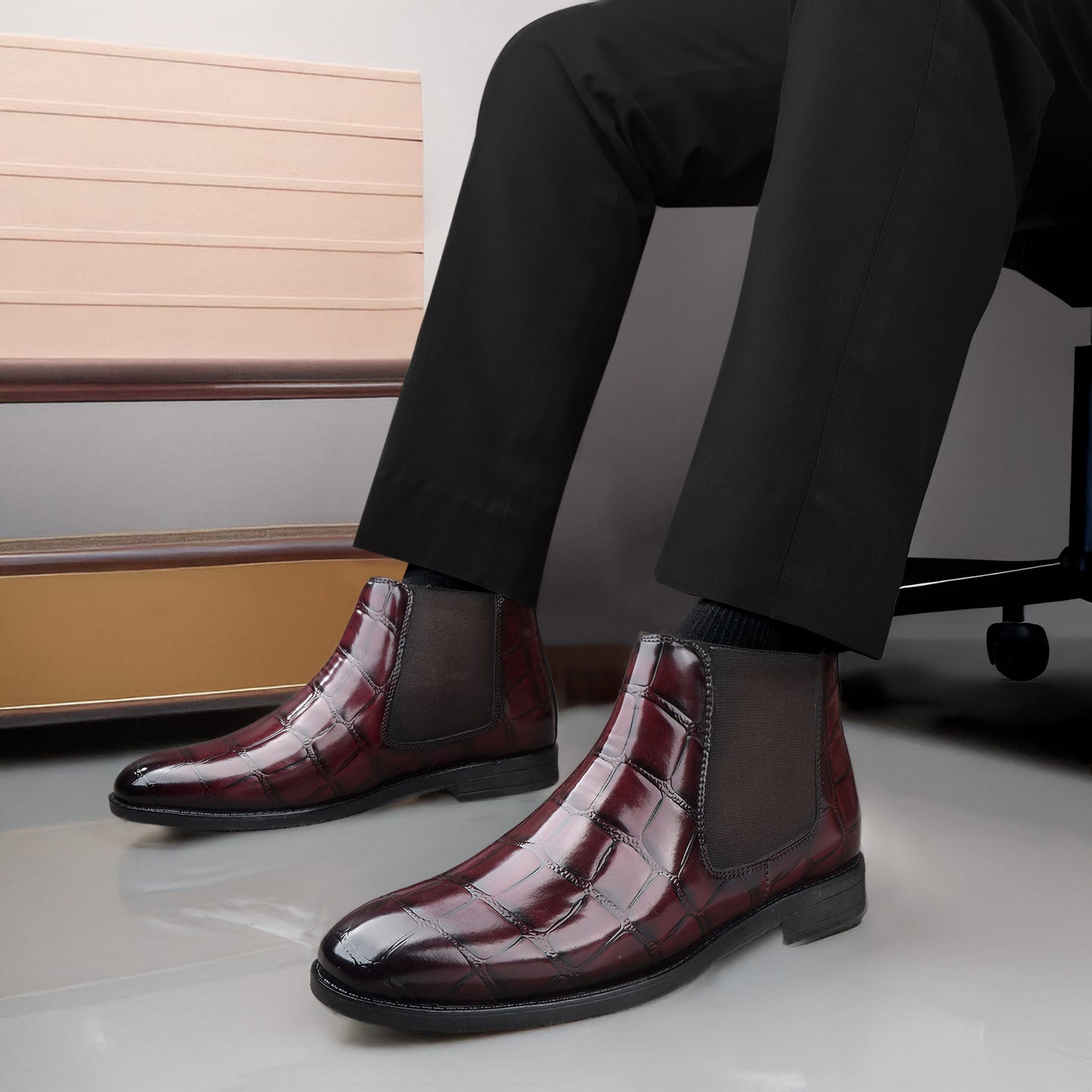 Men’s Premium Leather Stylish Boots – Durable, Comfortable & Timeless Design