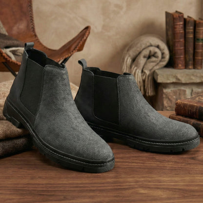 Men’s Designer Slip-On Boots Textured Finish Look