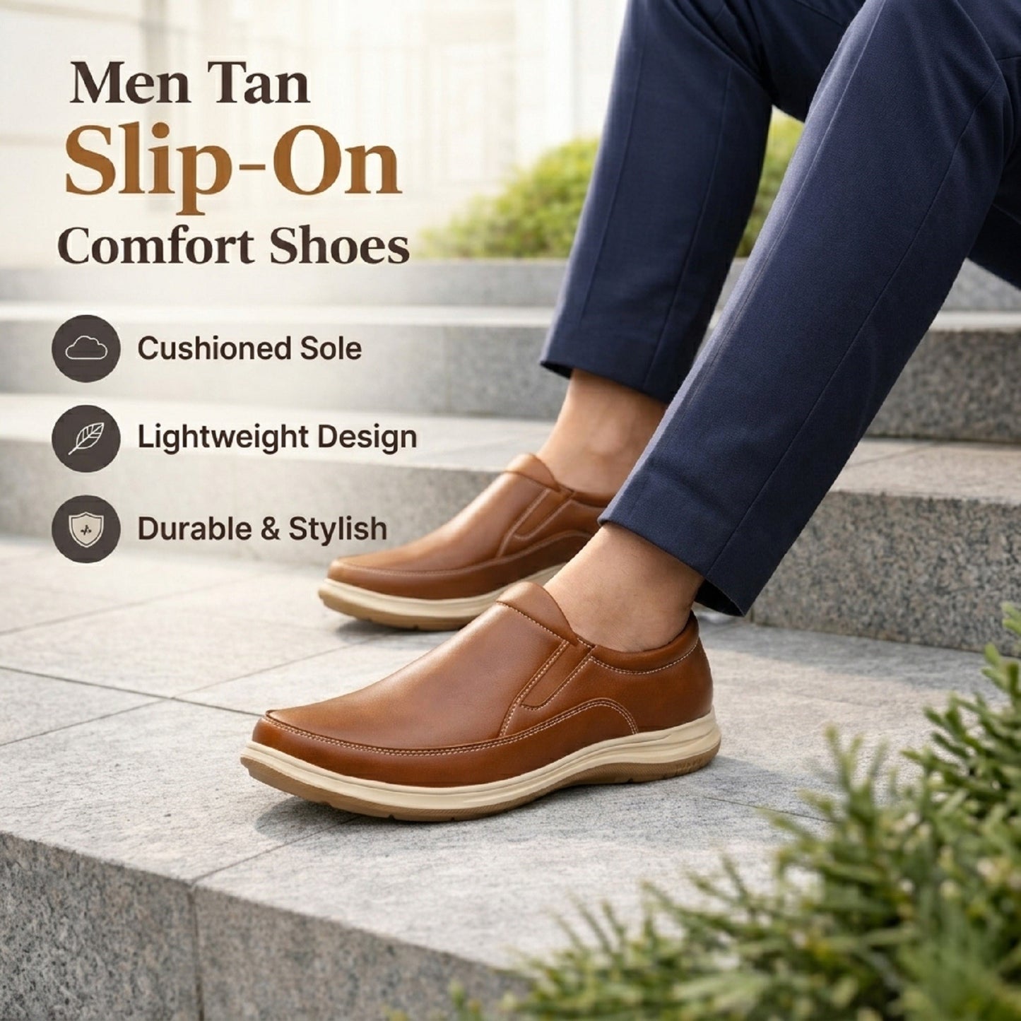 Men’s Casual Slip-On Shoes – Durable Comfort for Office & Walking