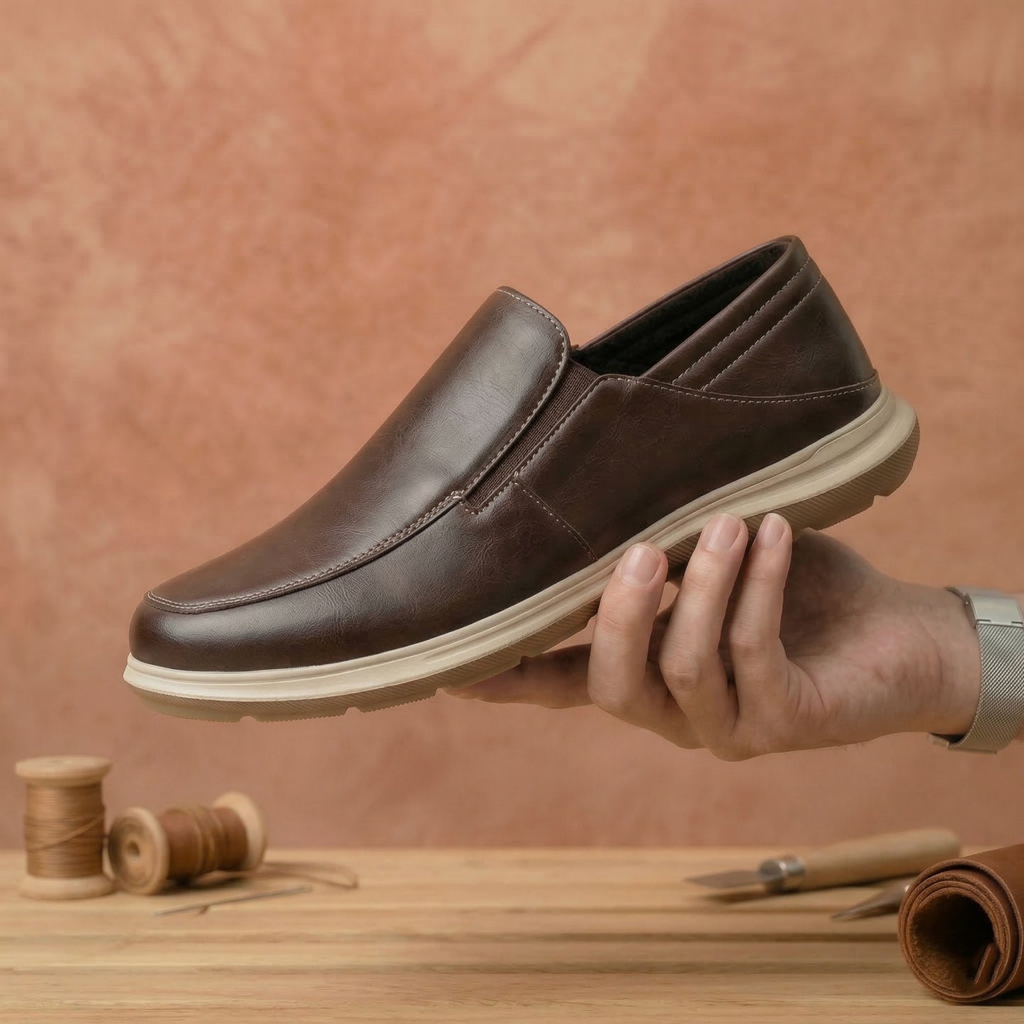 Men’s Premium Faux Leather Slip-On Shoes