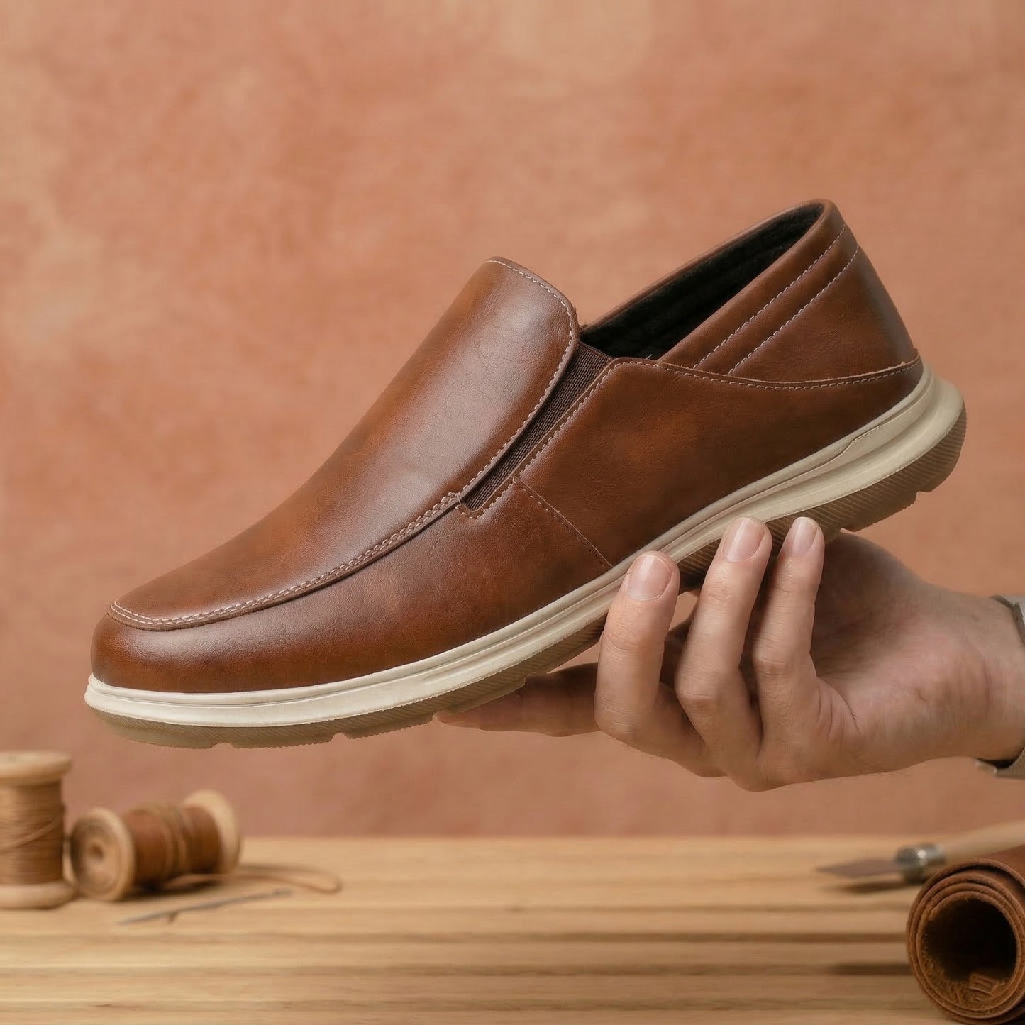 Men’s Premium Faux Leather Slip-On Shoes