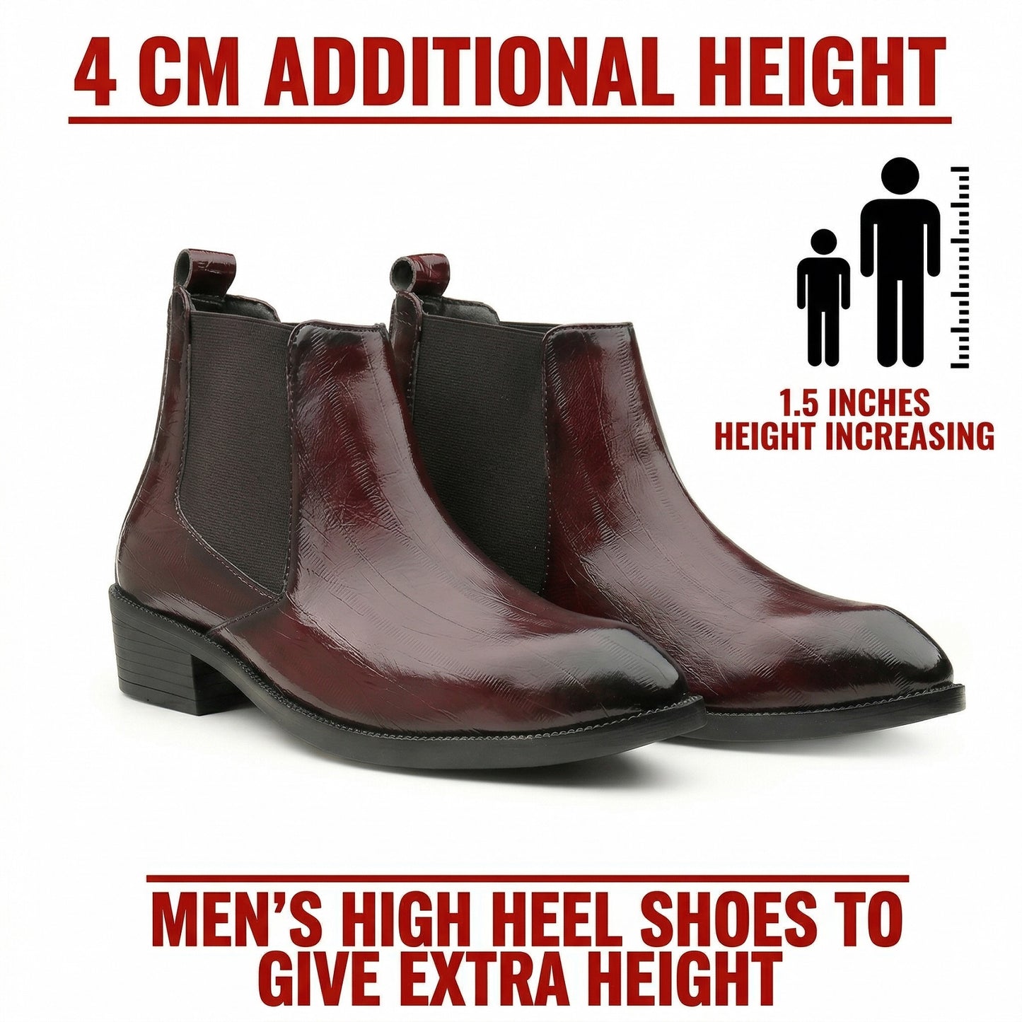 Men’s Elevator Chelsea Boots – Increase Height with Premium Style