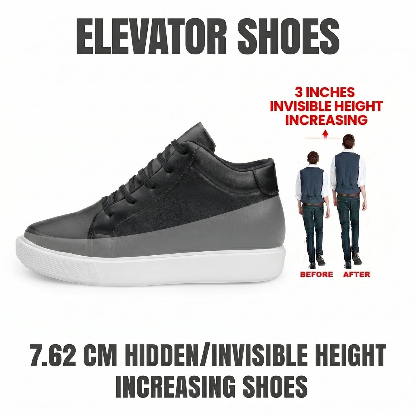 BXXY Elevator Shoes Add 7.62 CM Height with Style & Confidence