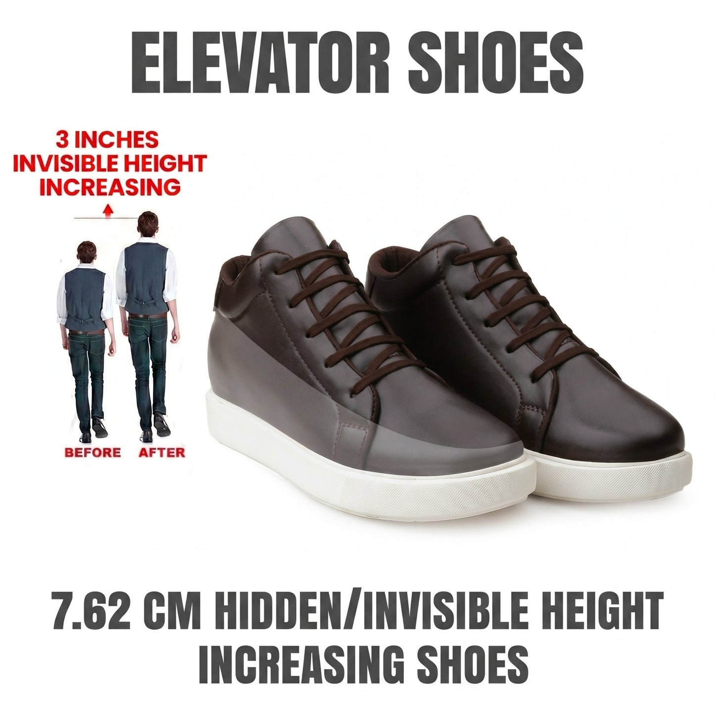 BXXY Elevator Shoes Add 7.62 CM Height with Style & Confidence