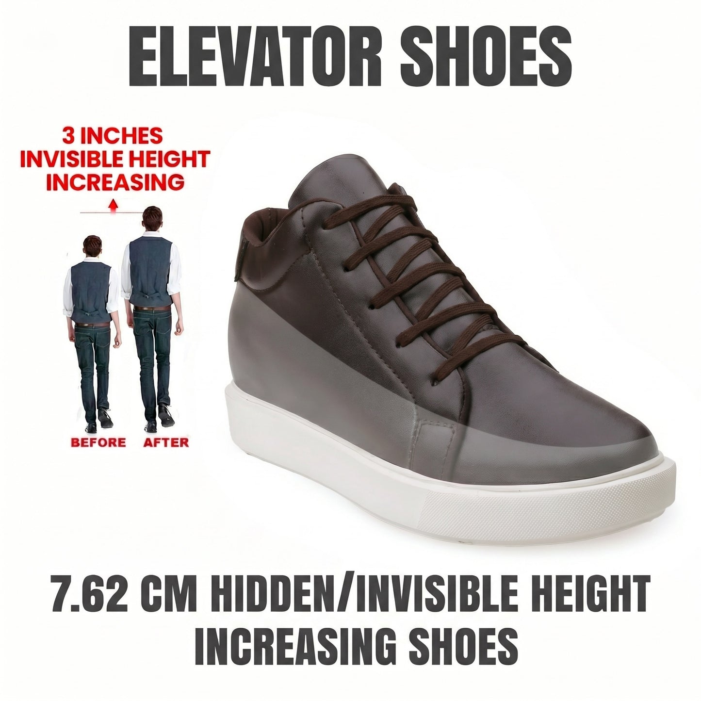 BXXY Elevator Shoes Add 7.62 CM Height with Style & Confidence