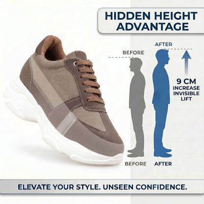 BXXY Mens Height Increasing Sports Shoes 9 CM Invisible Elevation