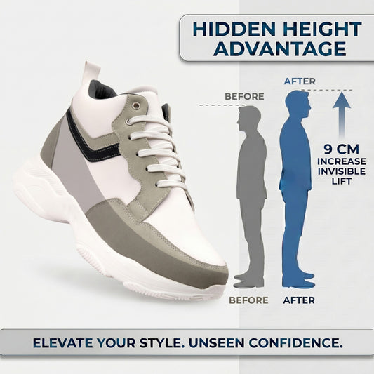 BXXY Mens 9CM Invisible Height Increasing Sneakers with Premium Comfort