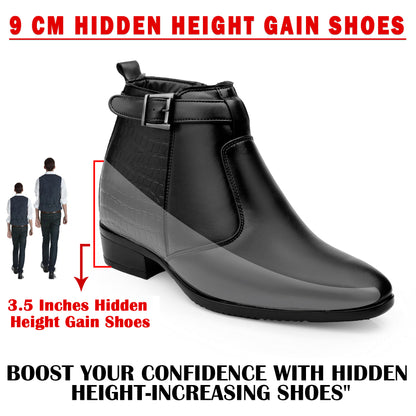 Executive Men’s Elevator Dress Boots – Hidden 9cm Height Boost