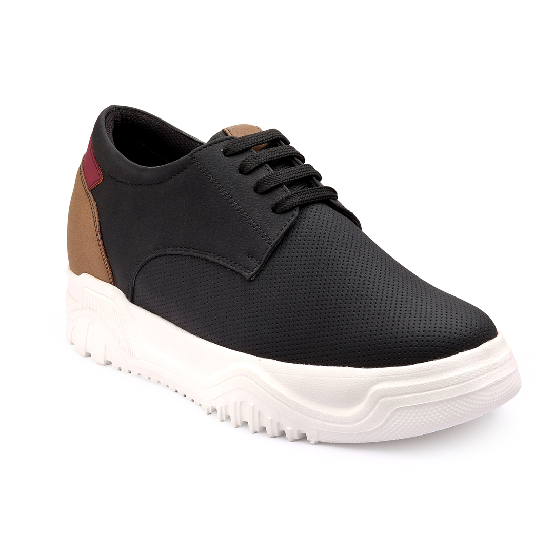 BXXY Mens Invisible 9 CM Elevator Shoes Lightweight Height Increasing Shoes - Black