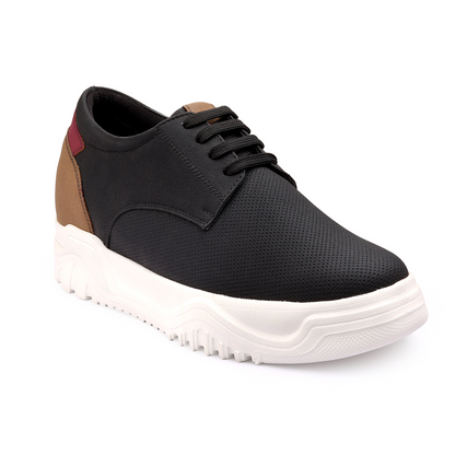 BXXY Mens Invisible 9 CM Elevator Shoes Lightweight Height Increasing Shoes - Black
