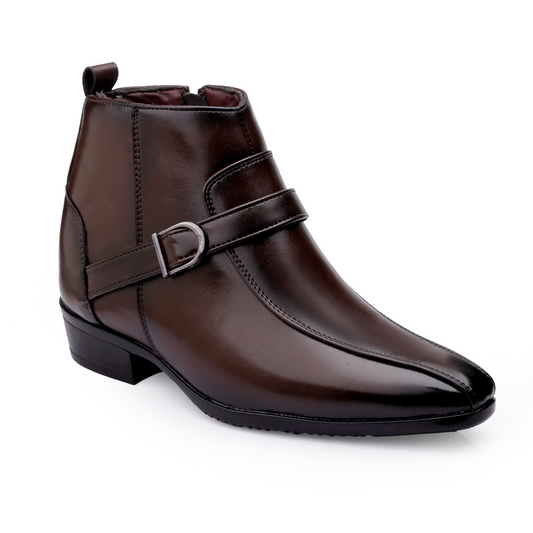 Formal Elevator Boots Brown - 3.5 Inches (9cm)
