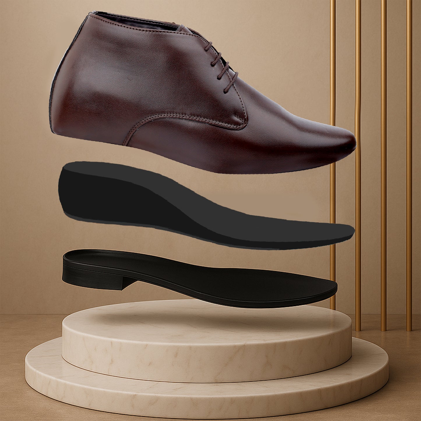 BXXY Hidden Height Increasing Lace-Up Derby Shoes 3.5 Inch