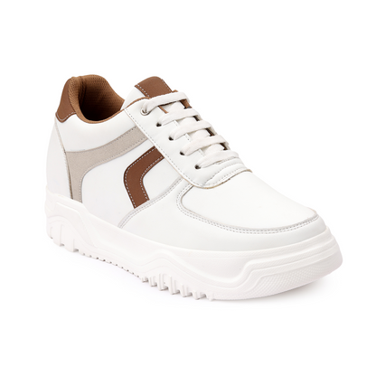 BXXY Premium Hidden Height Increasing Sneakers for Men Up to 9CM Height Boost - Brown