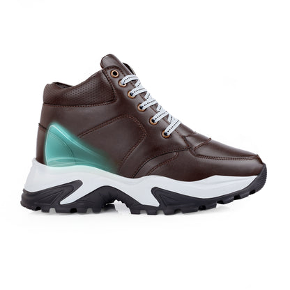 Stylish Lace-Up Shoes Brown- 3-Inch (7.62CM)