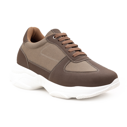 BXXY Mens Hidden Height Increasing Sports Shoes 9CM Lift Sneakers - Brown