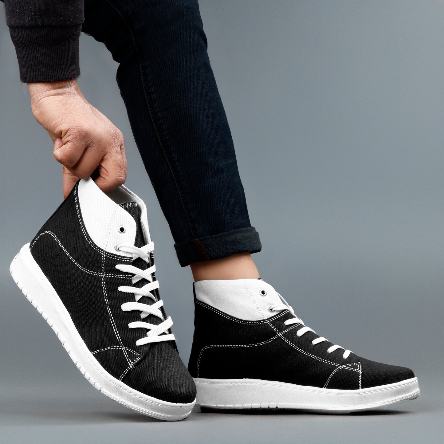 BXXY Mens Canvas High Top Sneakers Lightweight & Stylish