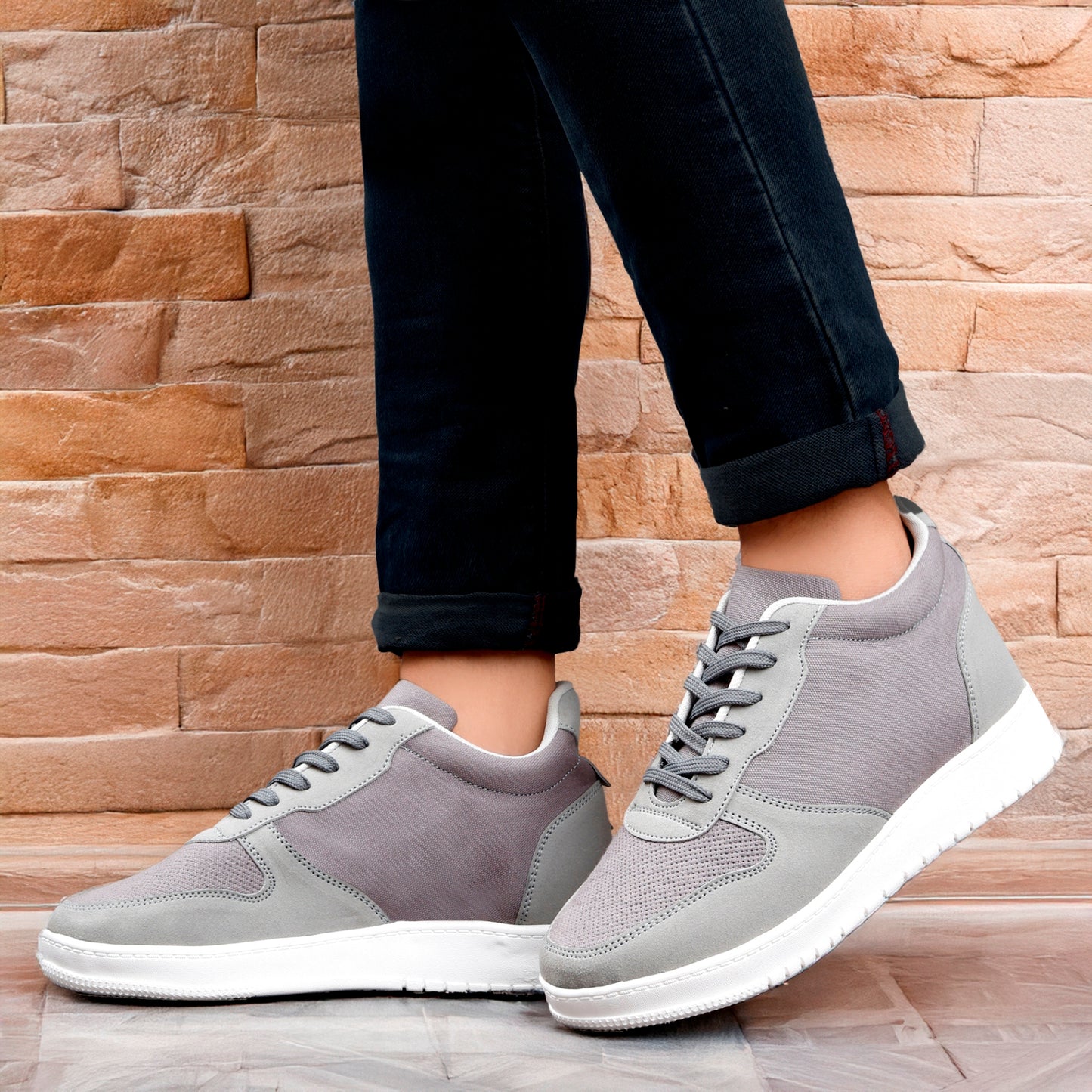 Men's 3-Inch Lift Casual Sporty Sneakers