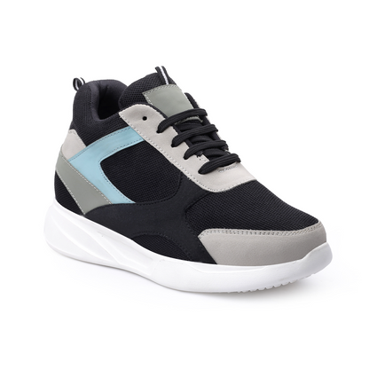 BXXY Mens Invisible Height Increasing Shoes Up To 9 CM Hidden Height Boost - Black