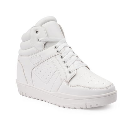 Bxxy Mens 9 CM Hidden Height Increasing High Top Sneakers - White