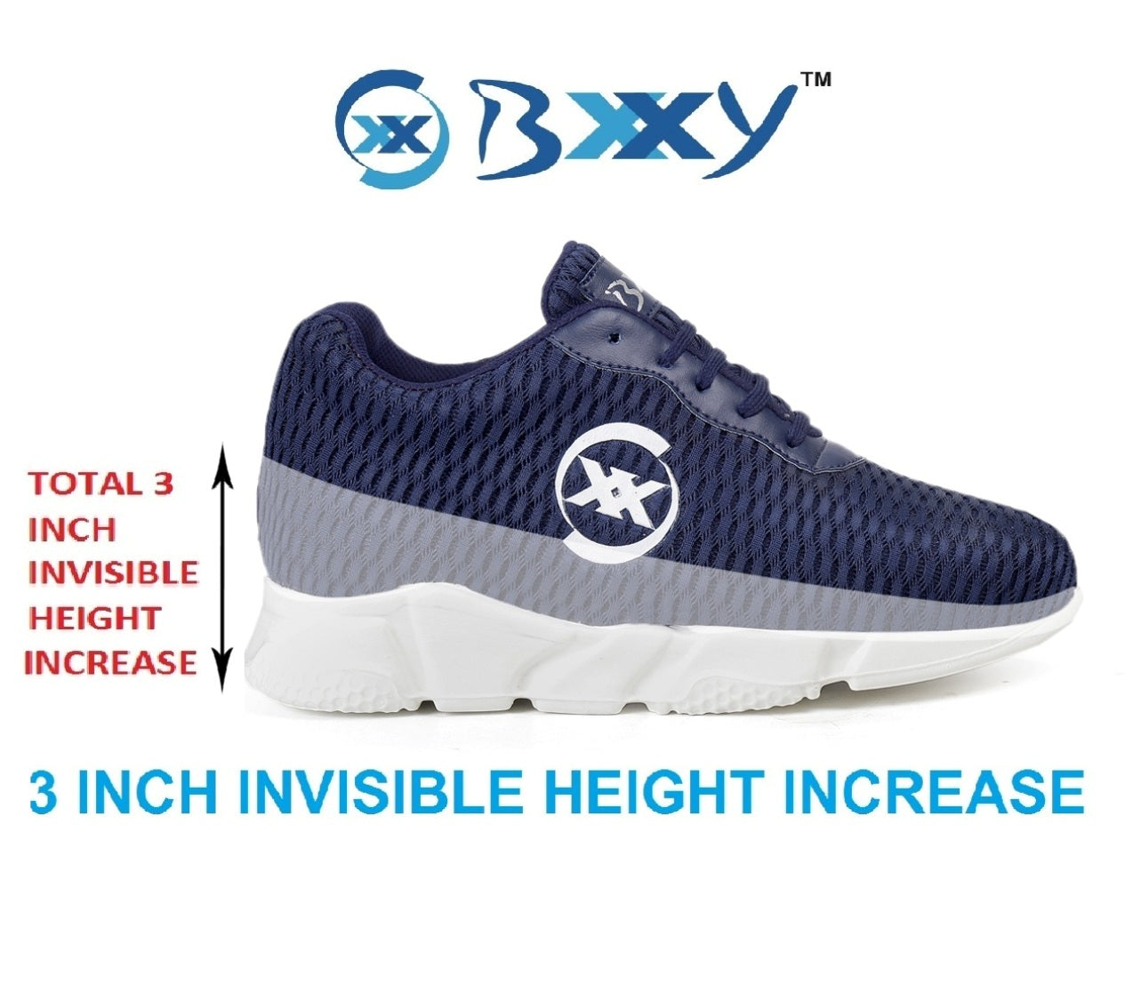 3 Inch Hidden Height Increasing / Elevator Sport Shoes For Men