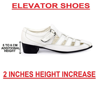 Bxxy Men's Height Increasing Casual Vegan Leather Roman Sandals